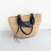 バレンシアガ パニエXS ラフィア ショルダーバッグ