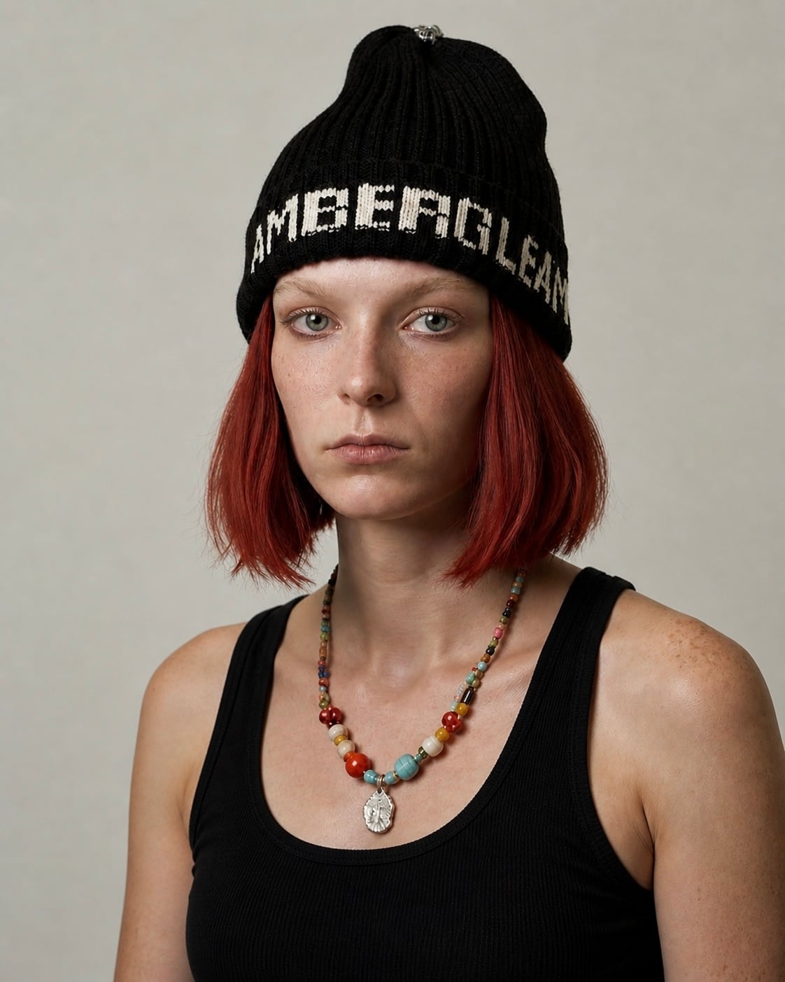 AMBERGLEAM | Concho Knit Cap / Black