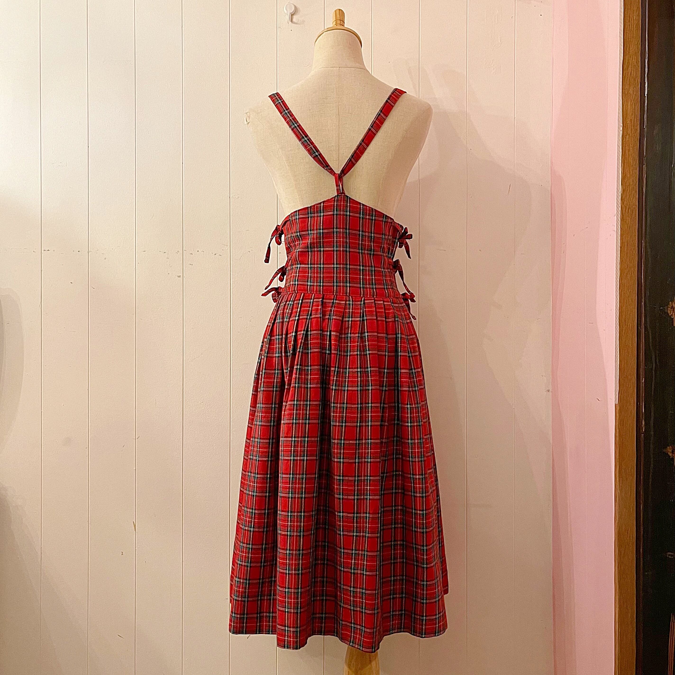 red check ribbon one-piece