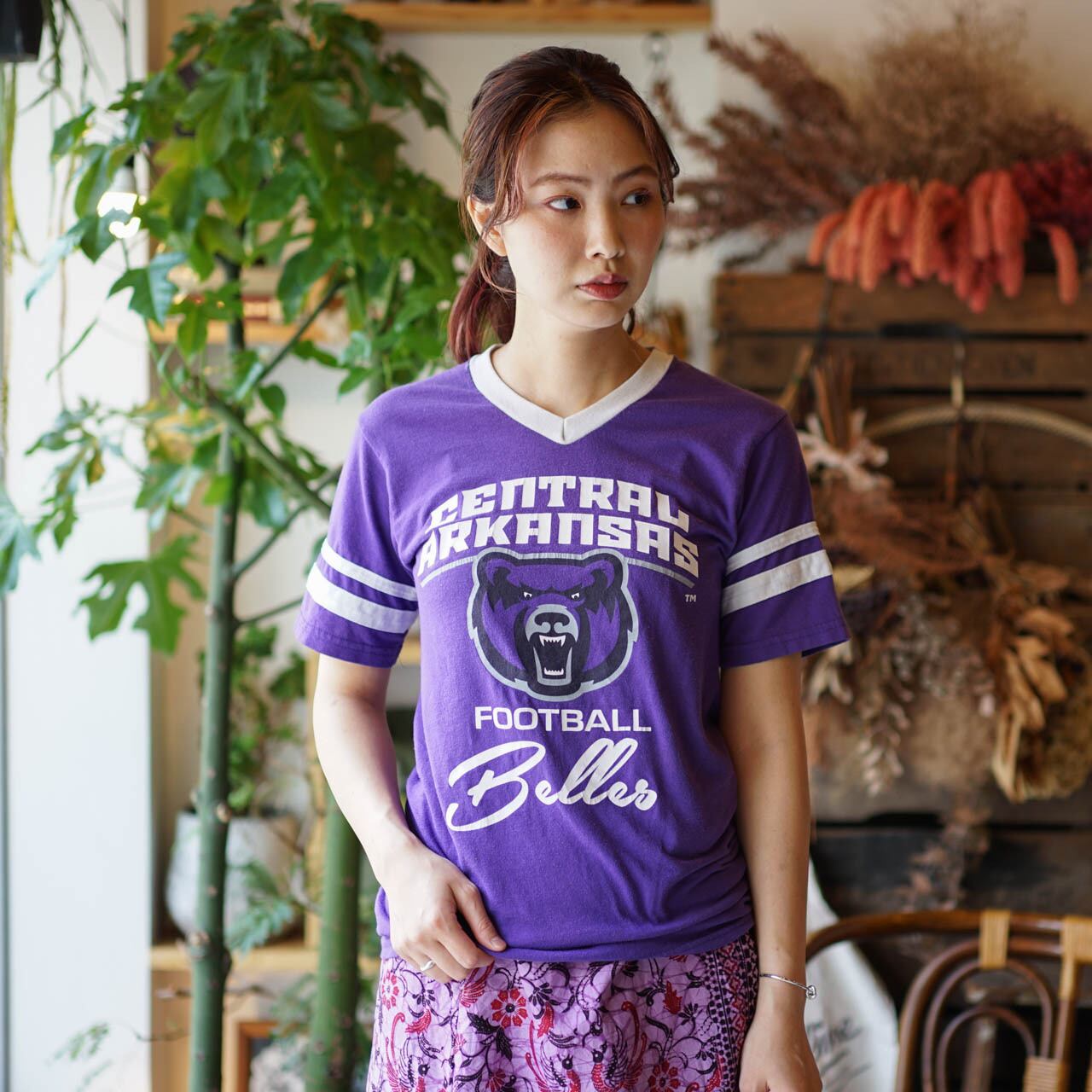 【入手困難】SupremeNFL ゲームシャツ紫リンガーネックT背番号半袖.