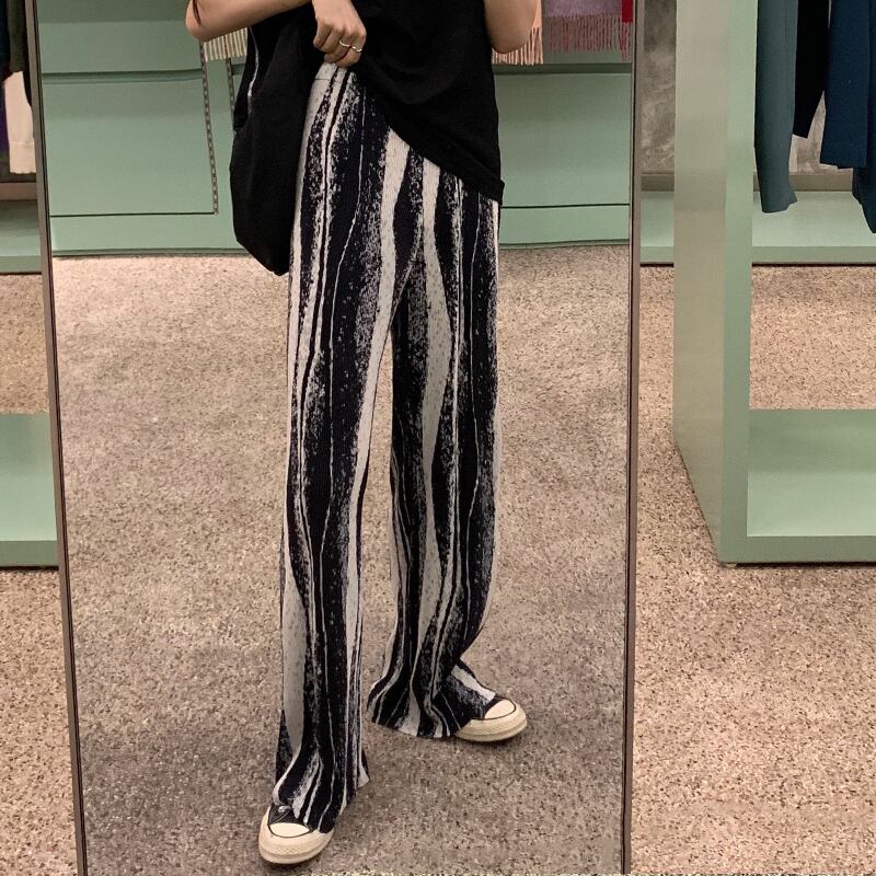 ルーズカジュアルパンツ レディーススプリングサマーハイウェストウェストワイドレッグ 春物 夏物 ワイドパンツ YY-ファッション62595723670