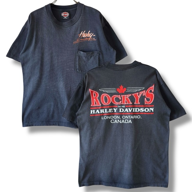 ［good fade］90's USA製 Harley-Davidson”ハーレーダビッドソン”ポケT Tシャツ