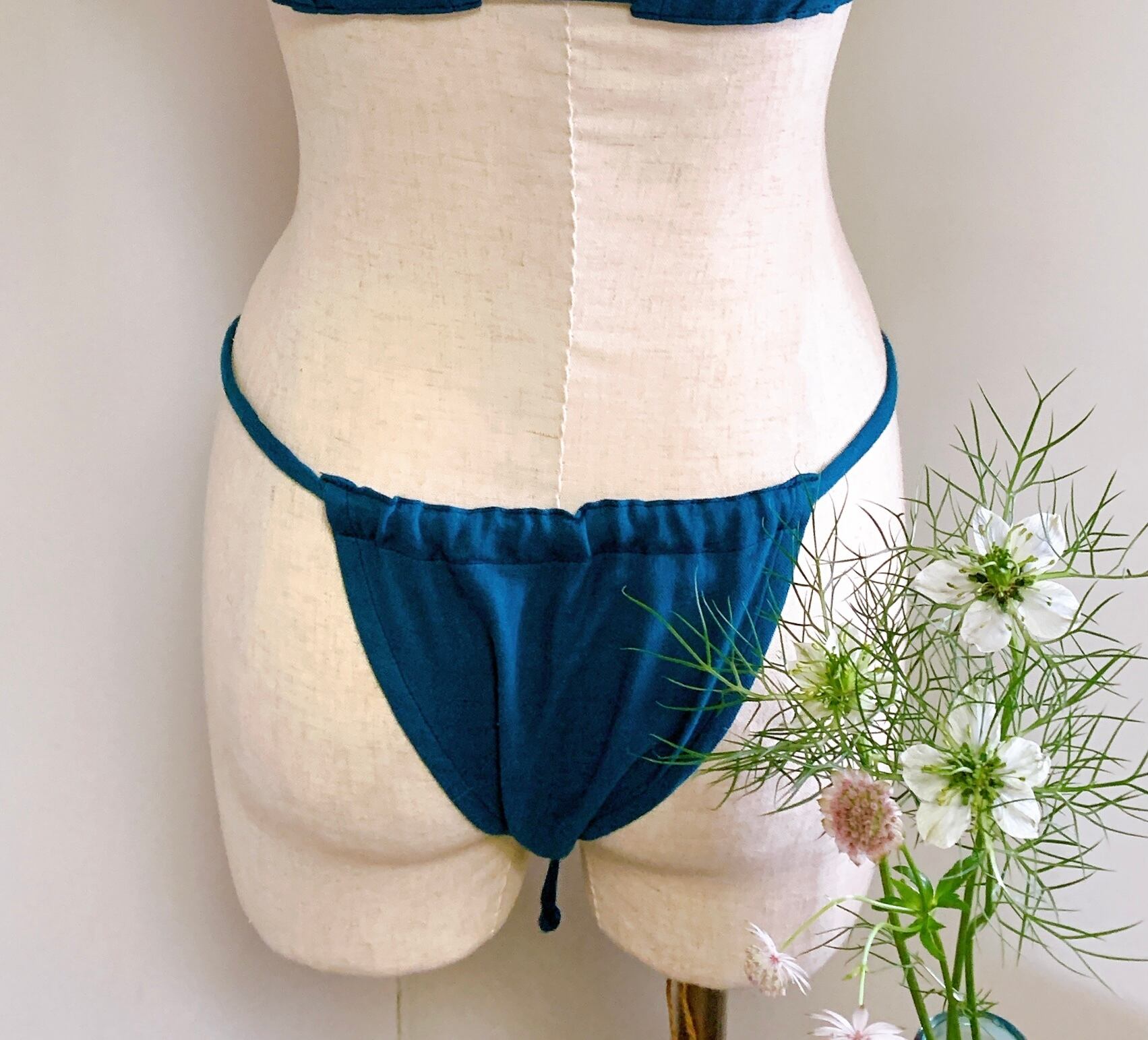 締めつけない下着　“ゆる〜りパンツ“ ブルーグリーン　第6チャクラ