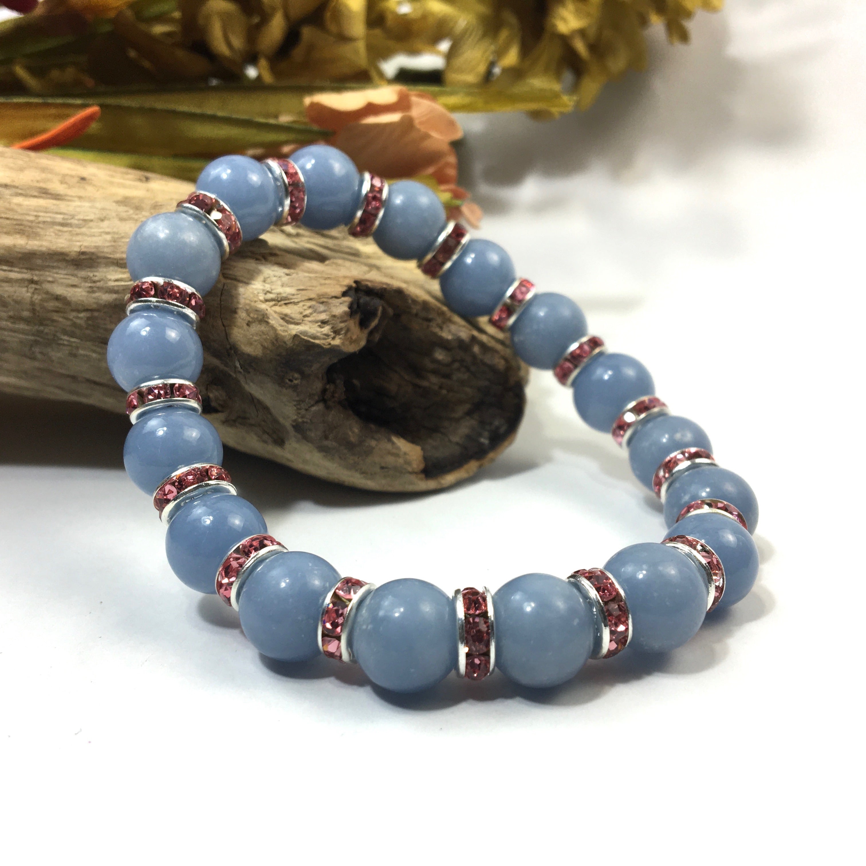 エンジェライト パワーストーン ブレスレット 天然石 10mm （ピンク