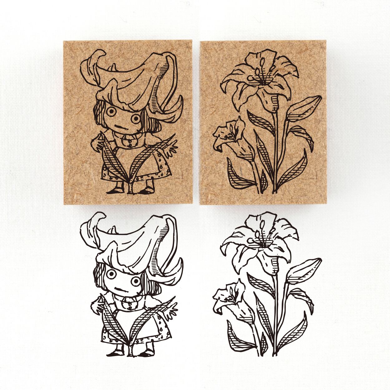 『ユリの精霊 リリア Lilia』花の精霊フローラニマ達のスタンプ 26×34mm