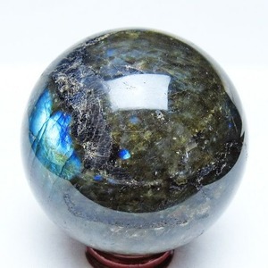 ラブラドライト 丸玉 78mm スフィア 置物 一点物 151-9138