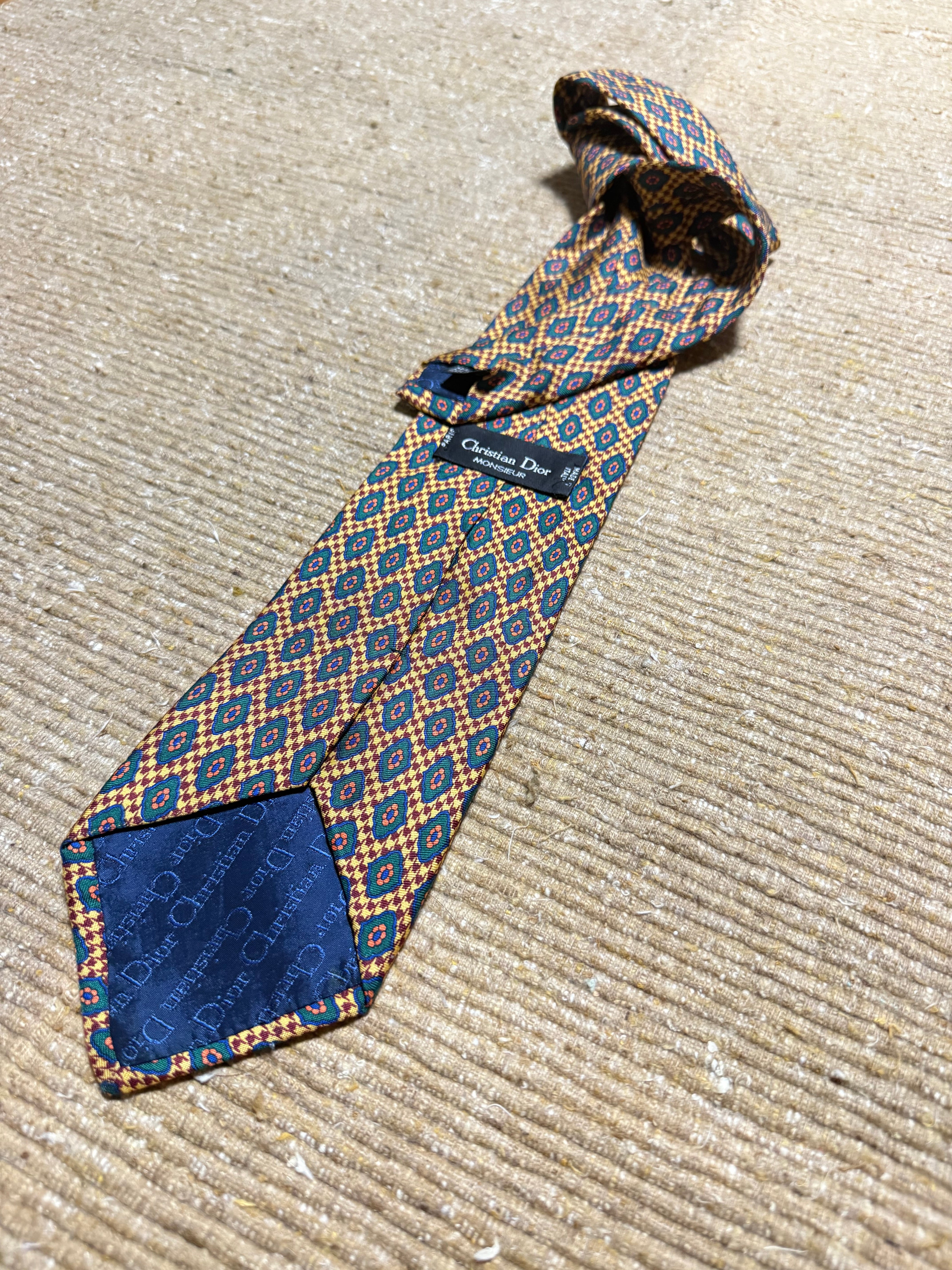 Christian Dior】Design multicolour Italian silk tie | MERGE