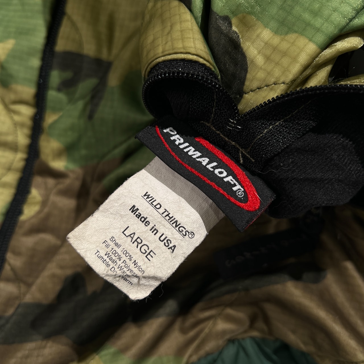 USA製 WILD THINGS ワイルドシングス リバーシブル プリマロフト 中綿 ジャケット サイズ L /グリーン/カモフラ/メンズ/アメリカ製