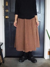 ヤンマ産業 会津木綿タックスカートチョコ丈10㎝+