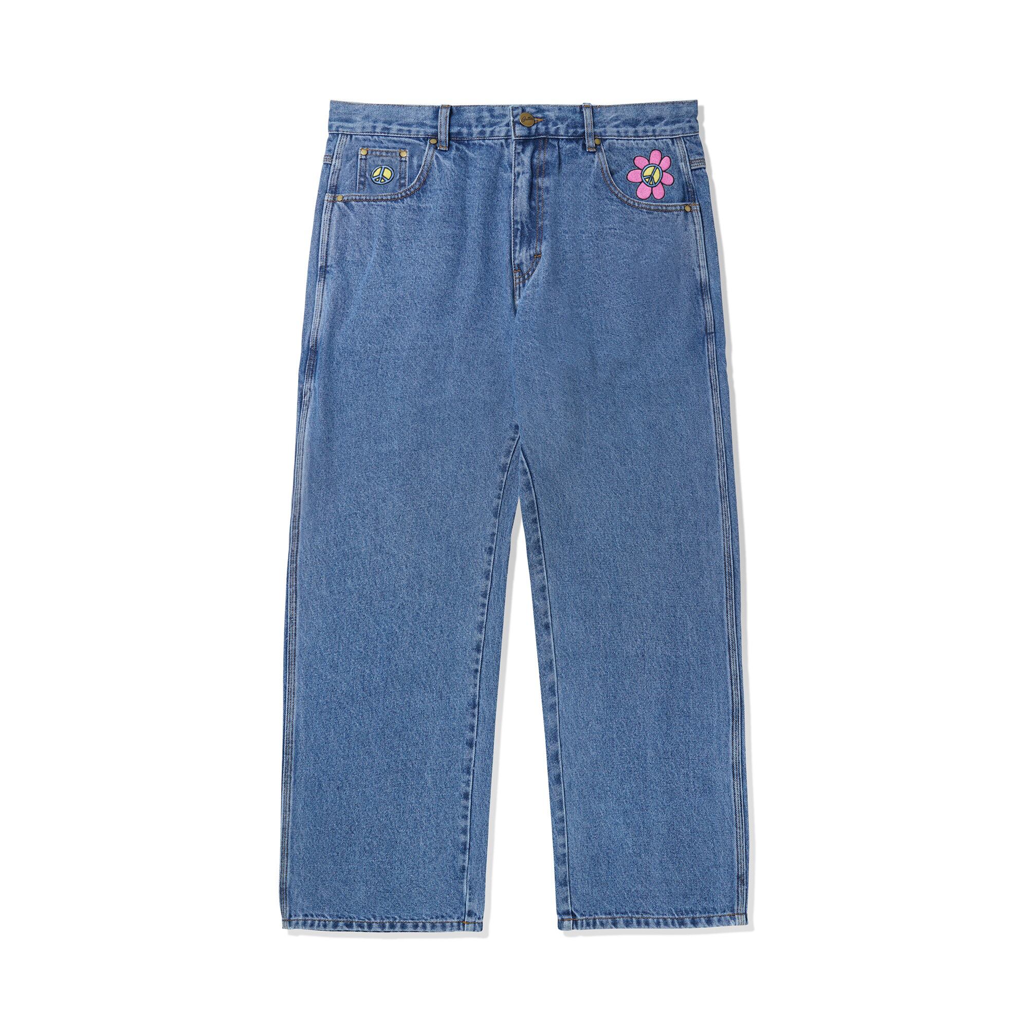 BUTTER GOODS【Flowers Denim Jeans - Washed Indigo】