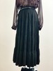 Vintage Black Rayon Tiered Skirt