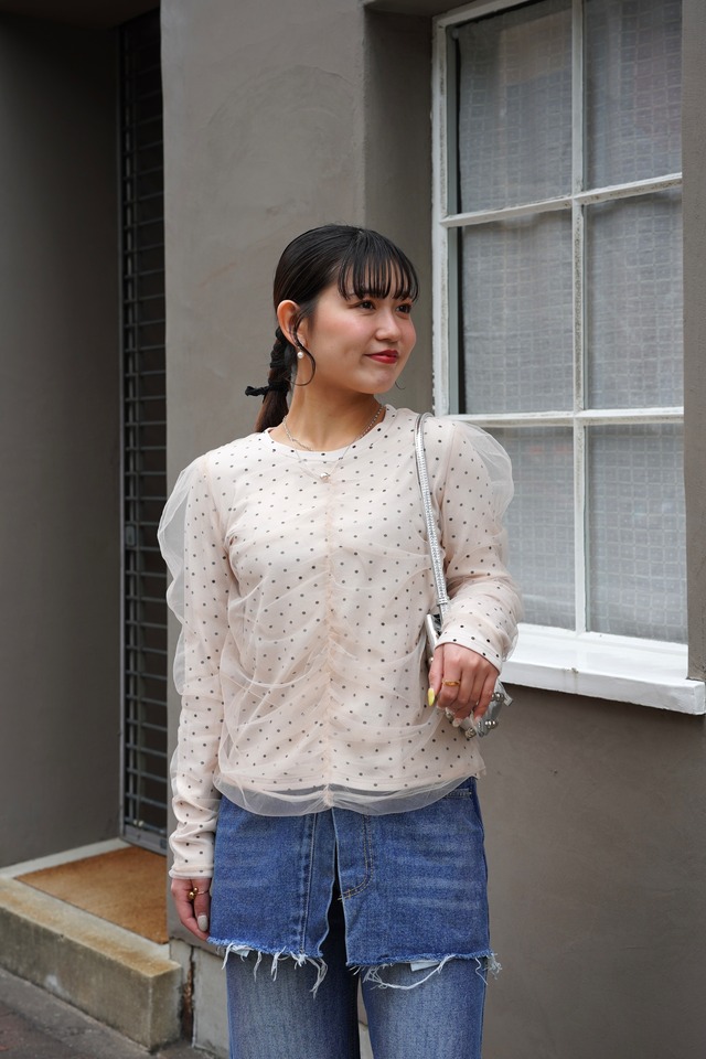 TULLE KASANE LONG SLEEVE CUT SEW