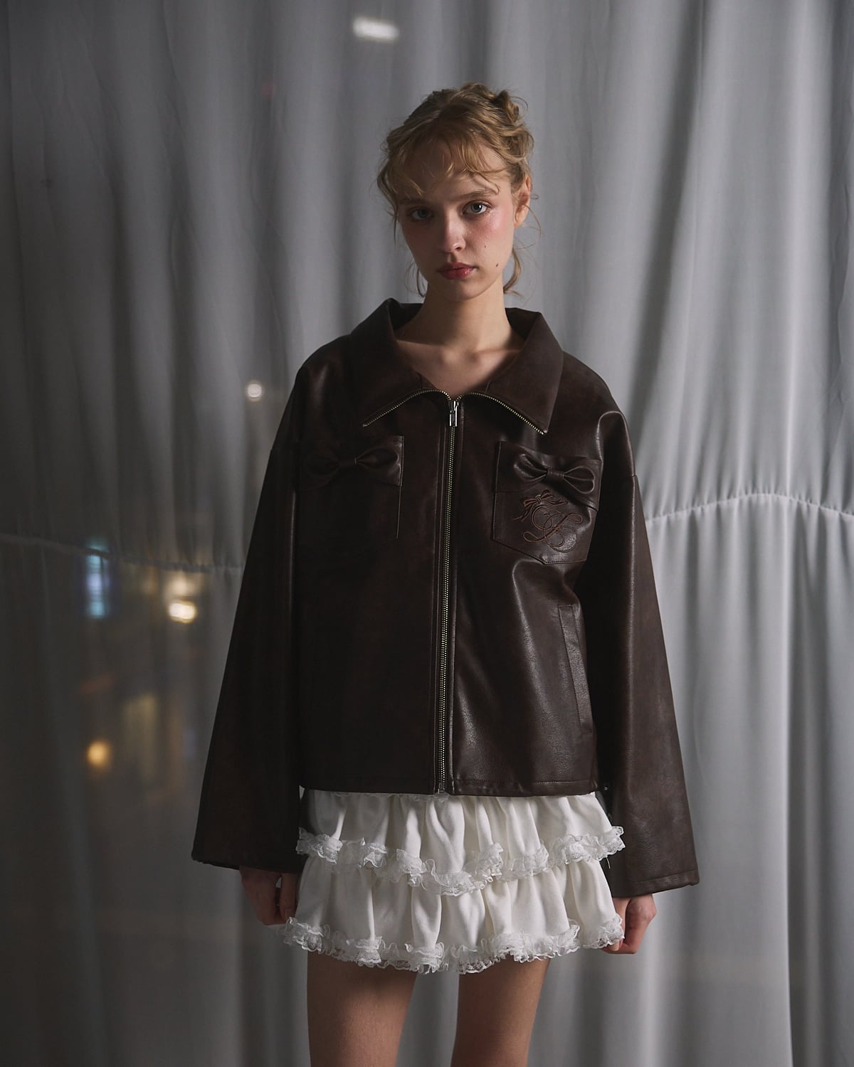 S/S フェイクレザーリボンジャケット | lilLilly official webstore