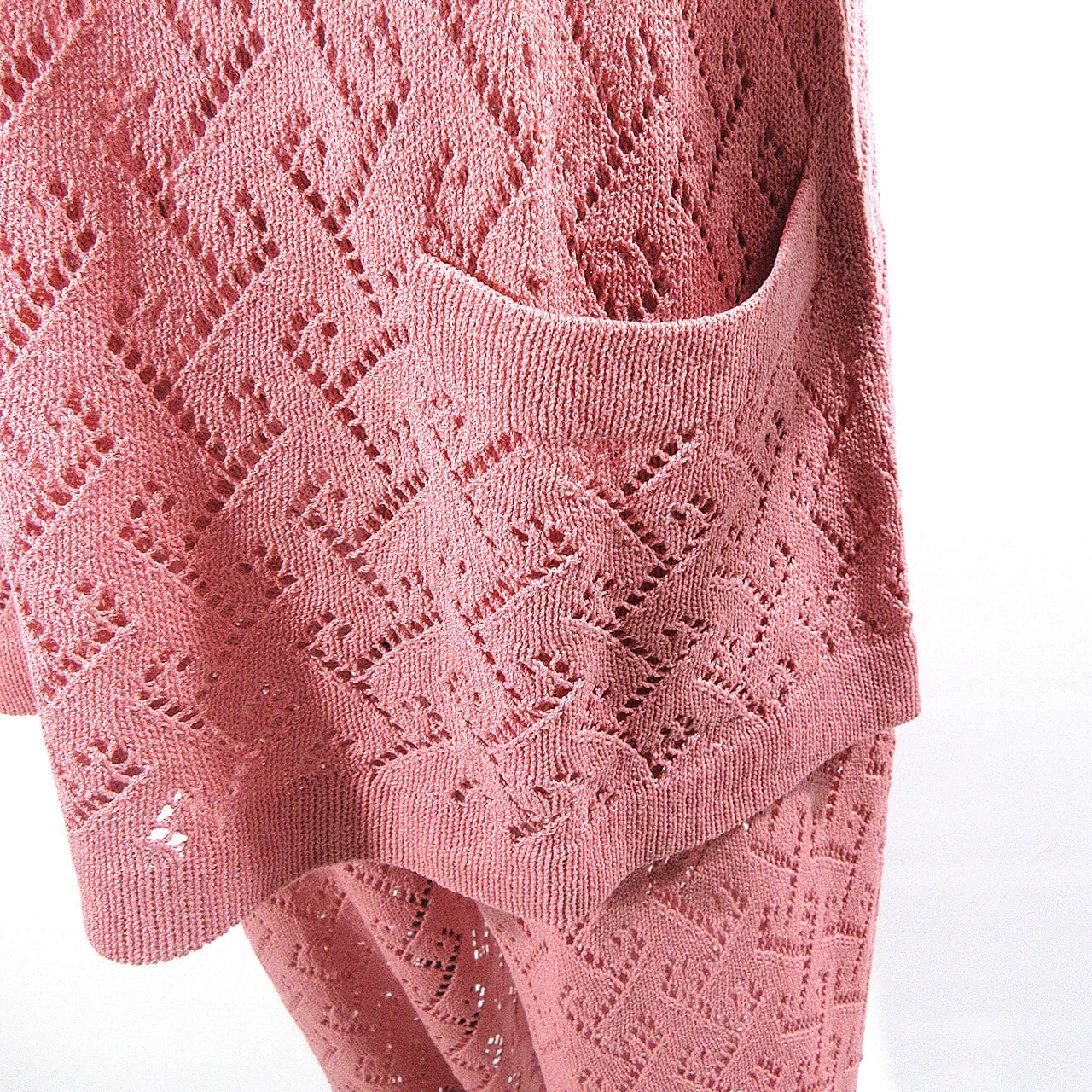 582 pink lace tops / ピンク レース トップス / レース編み / サマー