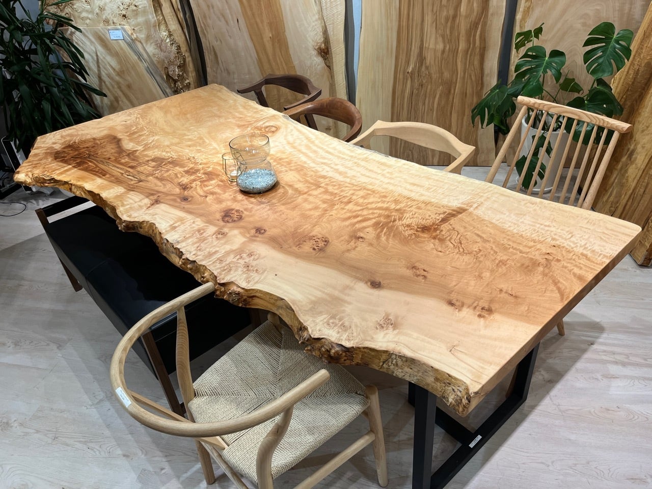 栃(トチ) 全面杢 一枚板 2500×850-980-1060×50 221352