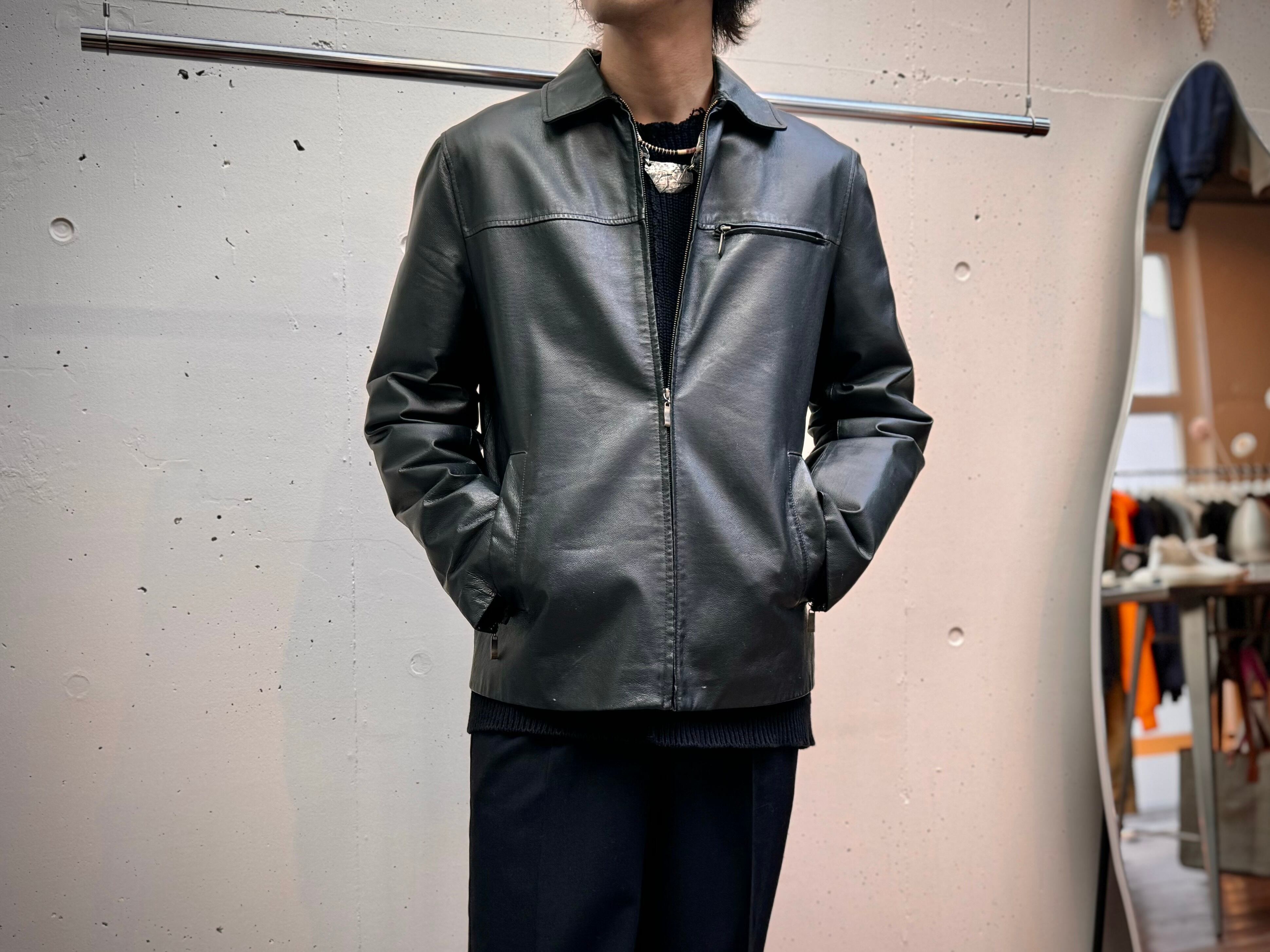 VERA PELLE イタリア製 ジャケット 荒々しく シワ加工 黒
