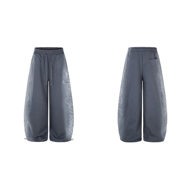 サイドスクリプトグラフィックワイドパンツ 2col   R02756