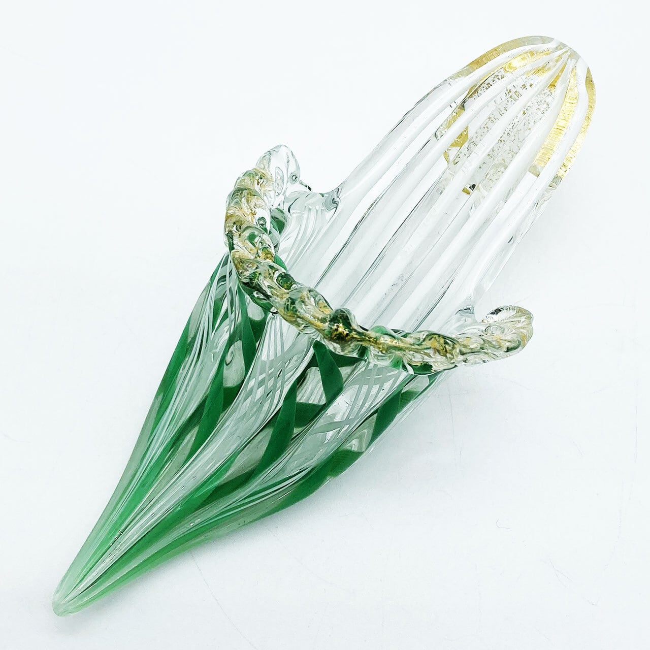 ヴェネチアングラス ミニバスケット グリーン ムラノガラス イタリア