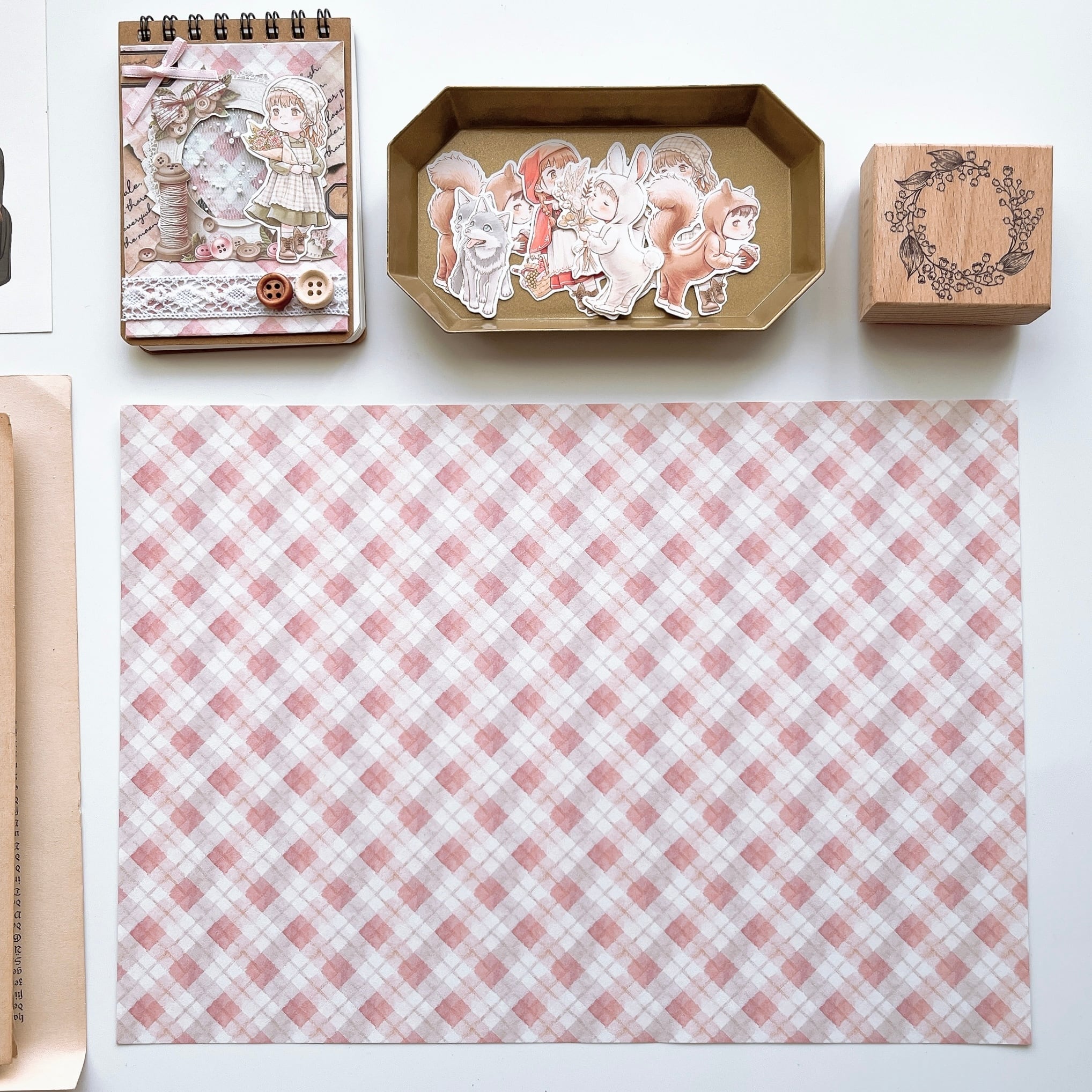 ももいろチェック | デザインペーパー | S059