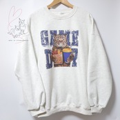 キジトラマニア めっちゃかわいいキジトラさんのプリント プルオーバー トレーナー オートミール