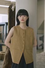 DU260716 Tweed Crew Neck Vest【set up可】【一部予約商品10月中旬】