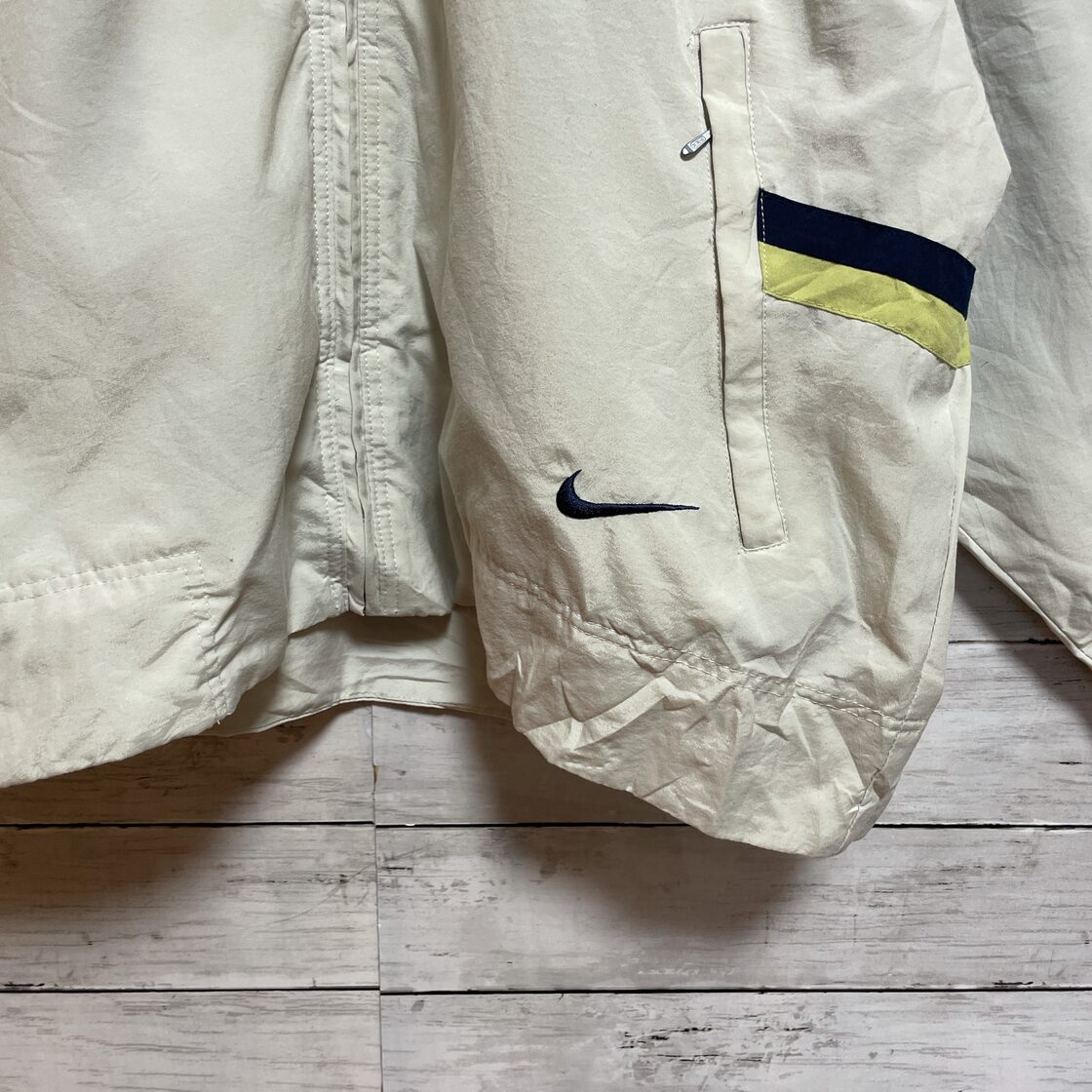 NIKE】ナイキ 90s 白タグ ナイロンジャケット ワンポイント刺繍ロゴ 袖 