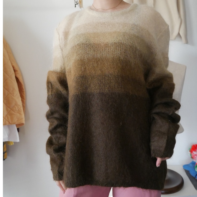 Gradation brown knit