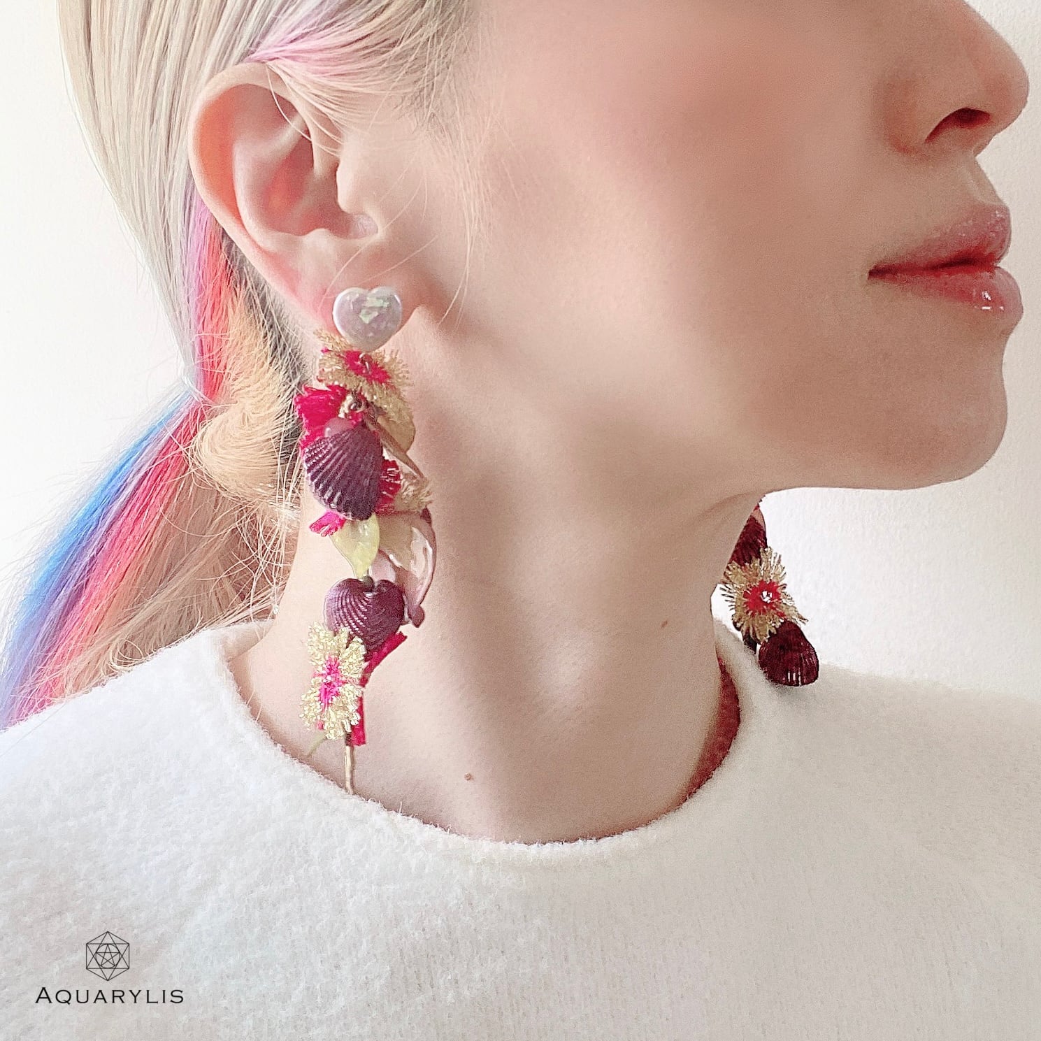 ローズクォーツとアンデシン・オパールetc.ピアス ローズクォーツとアンデシン・オパールetc.ピアス