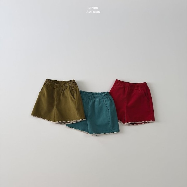 【取寄】lindo|corduroy mellow shorts|コーデュロイメロウショートパンツ|XS-XL|kids|26 autumn