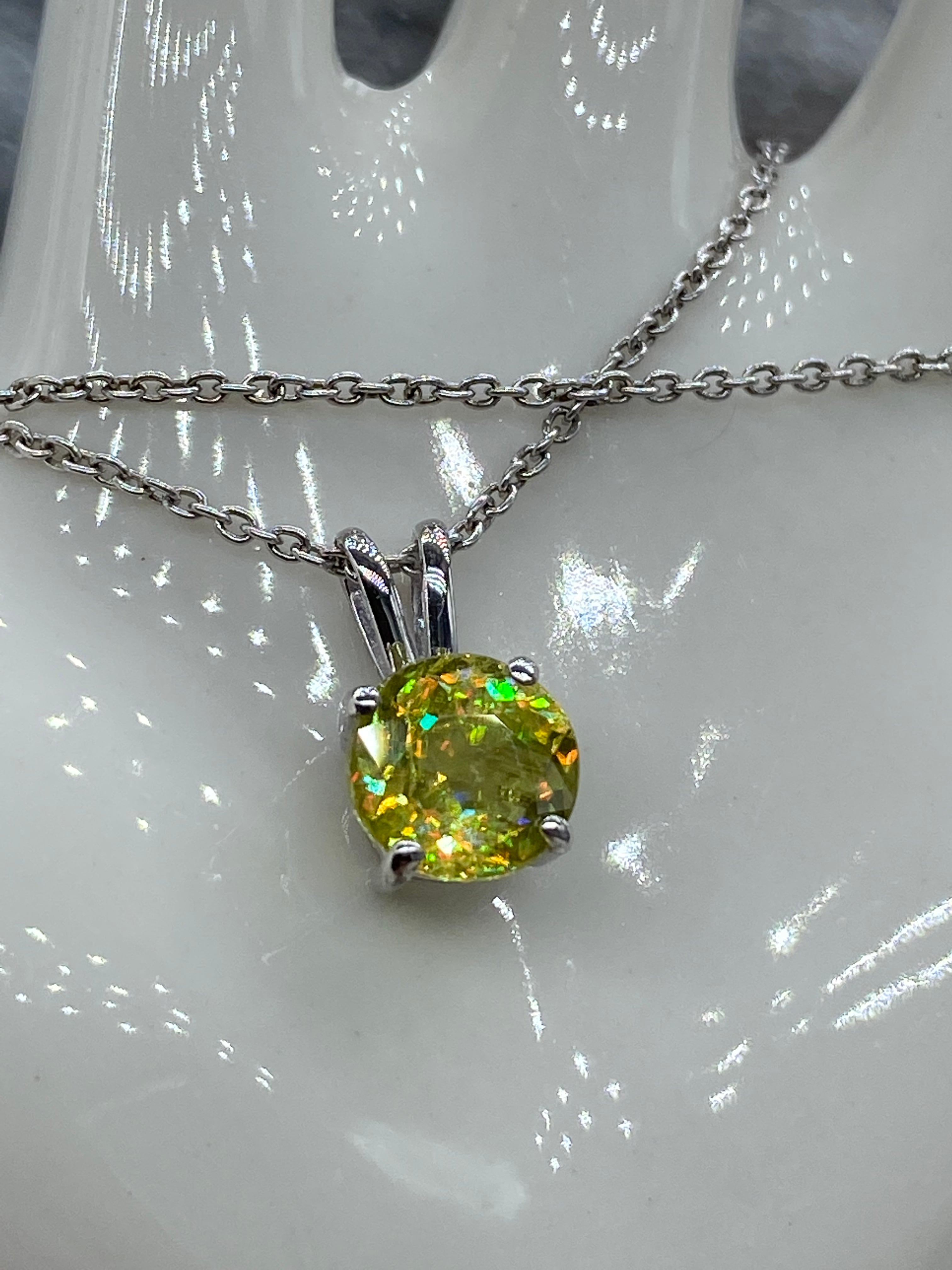 スフェーンのシンプルネックレスD～1.42ct（イエロー系） | Jewelry