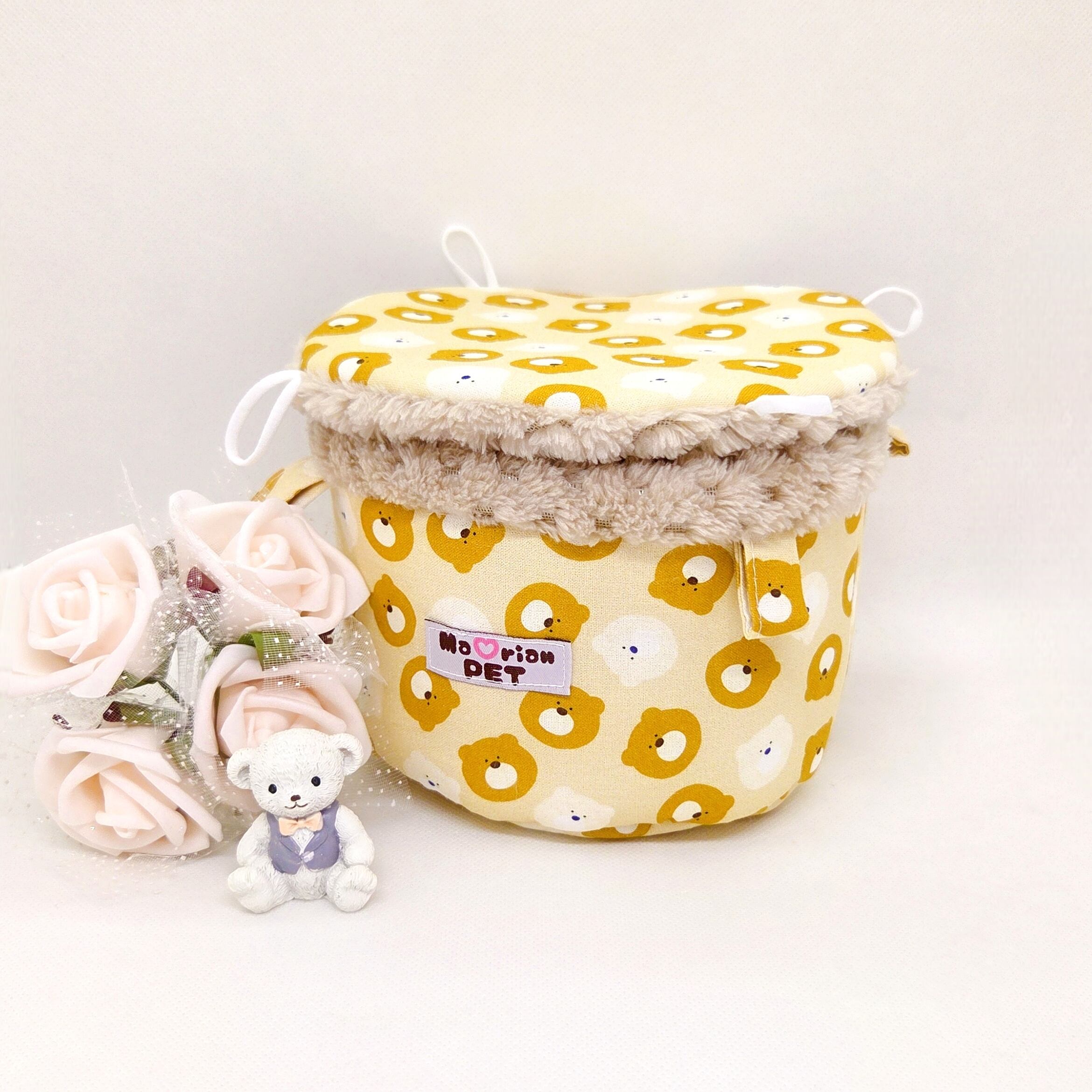 バーレルポーチ☘Mサイズ モモンガポーチ クマいっぱい パイナップルボア