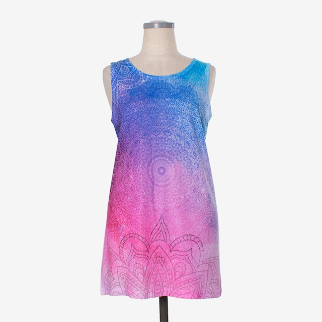 ヨガプリントタンク マンダラ７　Yoga Print tank top Mandala7