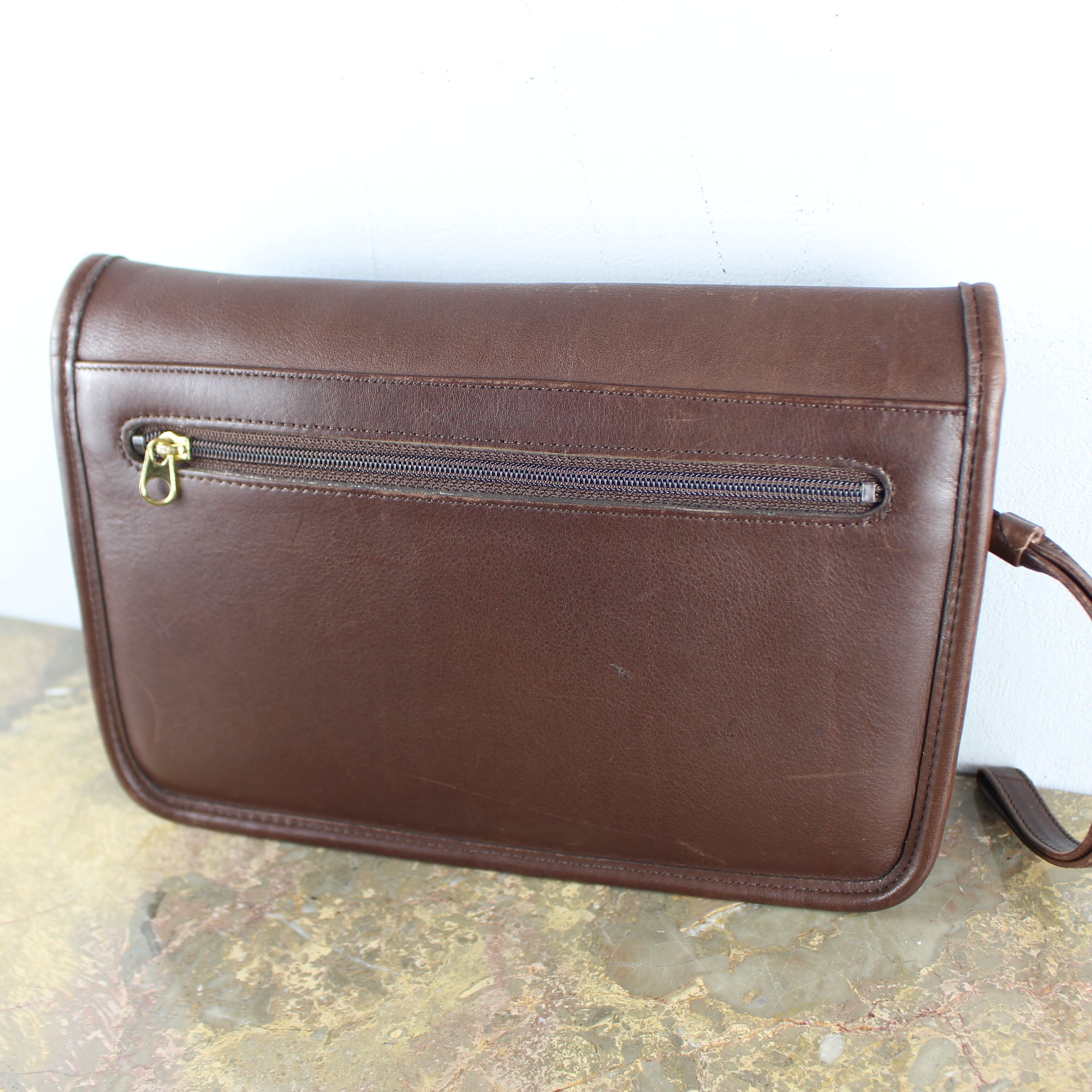 OLD COACH TURN LOCK LEATHER CLUTCH BAG MADE IN USA/オールドコーチ 