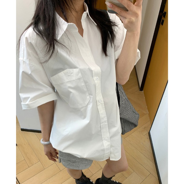 simple pocket short-sleeve shirt　シンプルポケット半袖シャツ　J2057