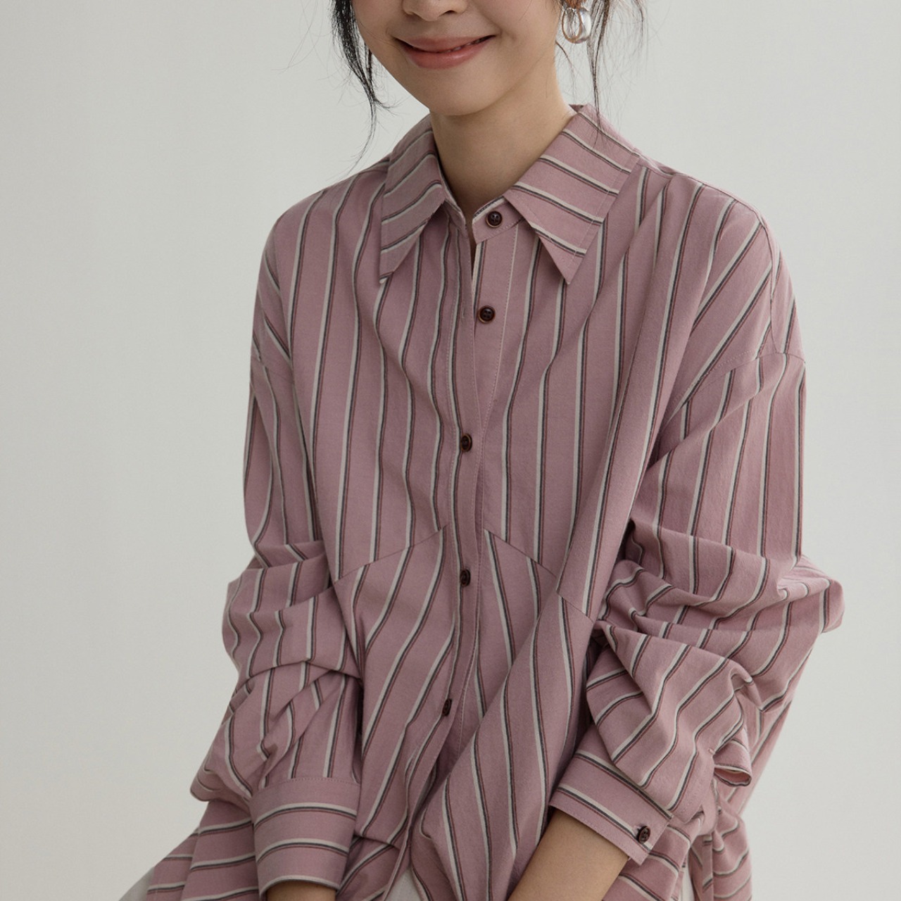 striped l shirt collar shirt  T4477