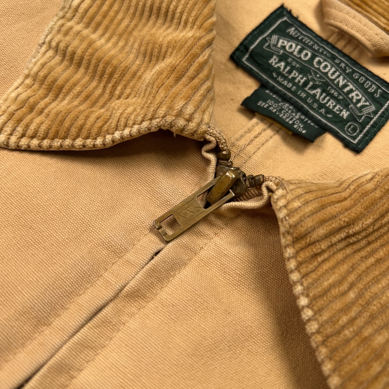 90s USA製 POLO COUNTRY ポロカントリー ワークジャケット サイズ L /ベージュ/ラルフローレン/ビンテージ