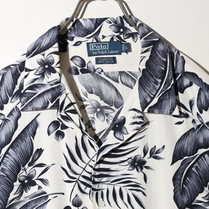美品 L Clayton レーヨン Polo Ralph Lauren ポロラルフローレン クレイトン 半袖開襟シャツ