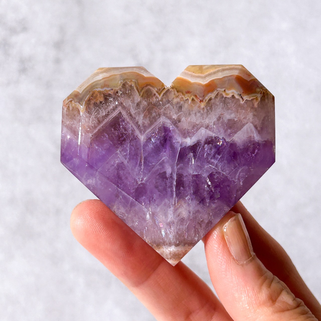 アメジストレースアゲート ハート ＊ Amethyst race Agate ＊ 天然石