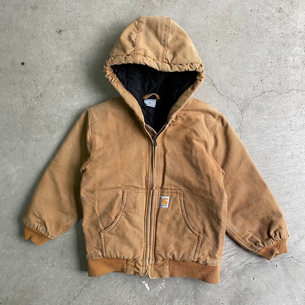 kids】Carhartt カーハートダック地 アクティブパーカー キッズS 7-8歳 