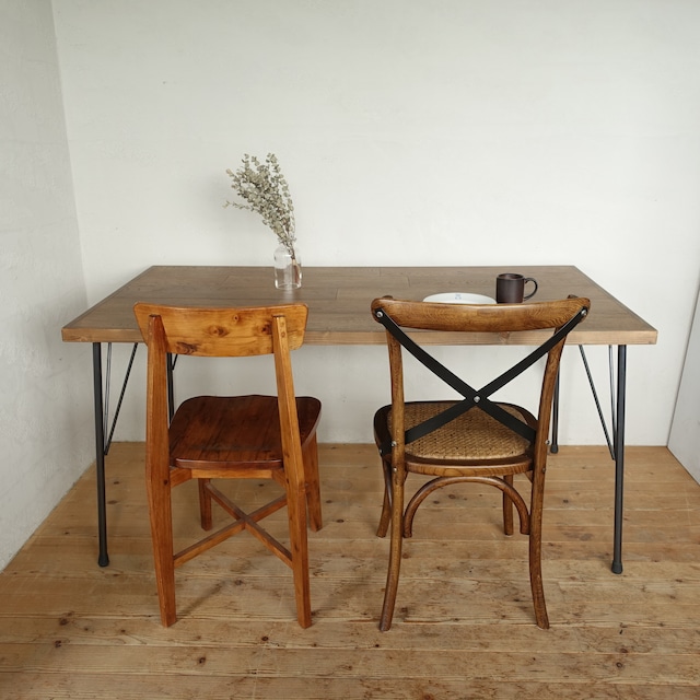 Original DINING TABLE  / OAK / IRON leg