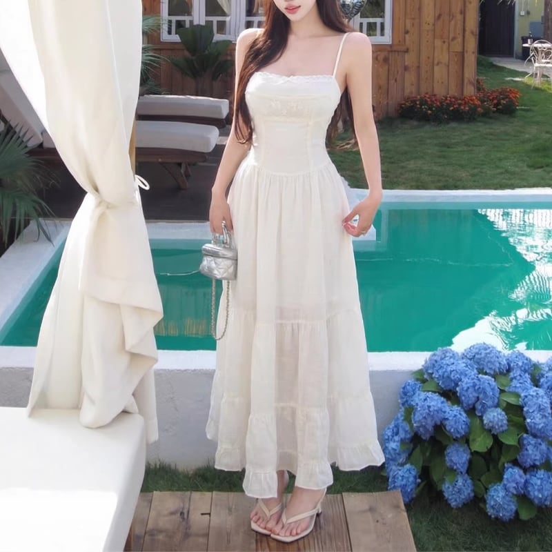 【dress】ロングキャミワンピース Q8250