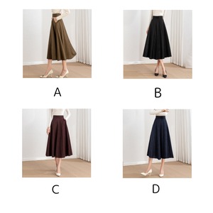 ハイウエスト膝丈Aラインスカート 4type W00609