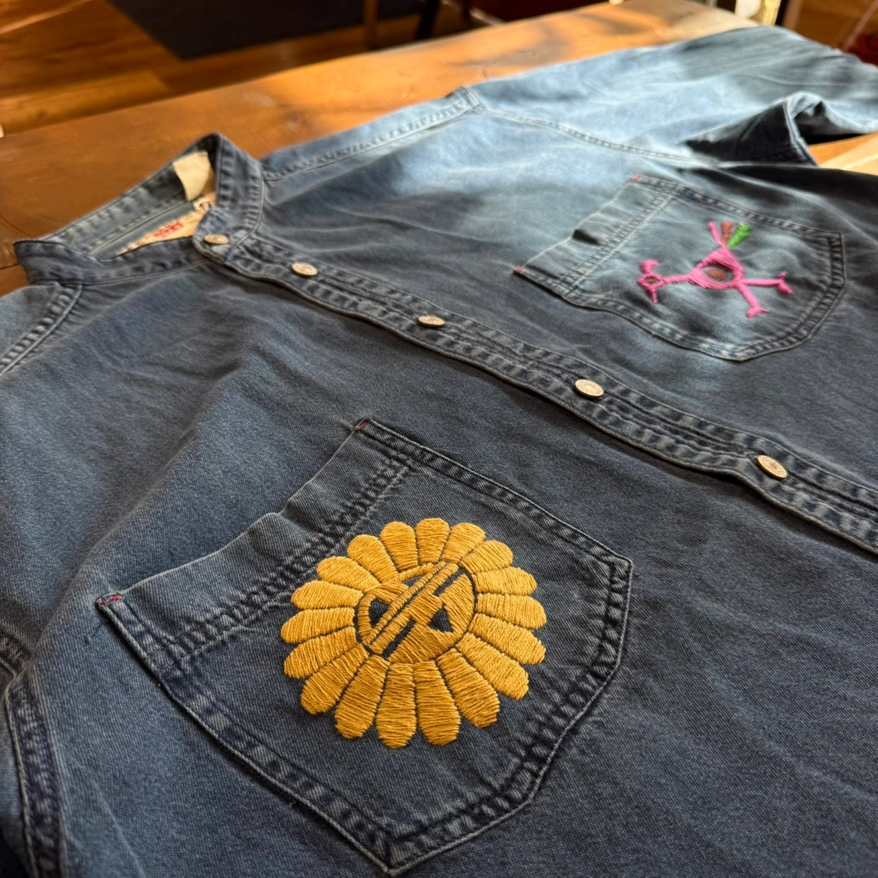 ナスングワム【Nasngwam】Indian motif Denim Shirt　Mサイズ - 4