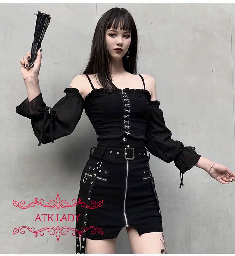 ATK.LADY】B14 ビスチェ フリル縁 肩紐 肩だし 胸強調 レディース