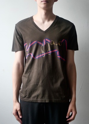 2000s "GUCCI" horse bit printed tee