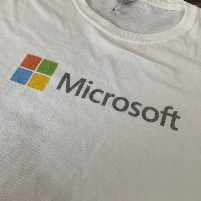Microsoft　マイクロソフト 企業T Tシャツ　半袖　白　ホワイト　古着　XL