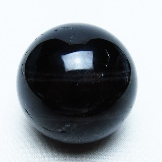 モリオン 丸玉 35mm 黒水晶 スフィア 置物 一点物 141-8108