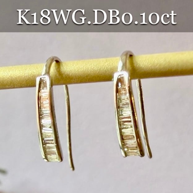 K18WG*バケットカットダイヤモンドフックピアス*ホワイトゴールド | Me