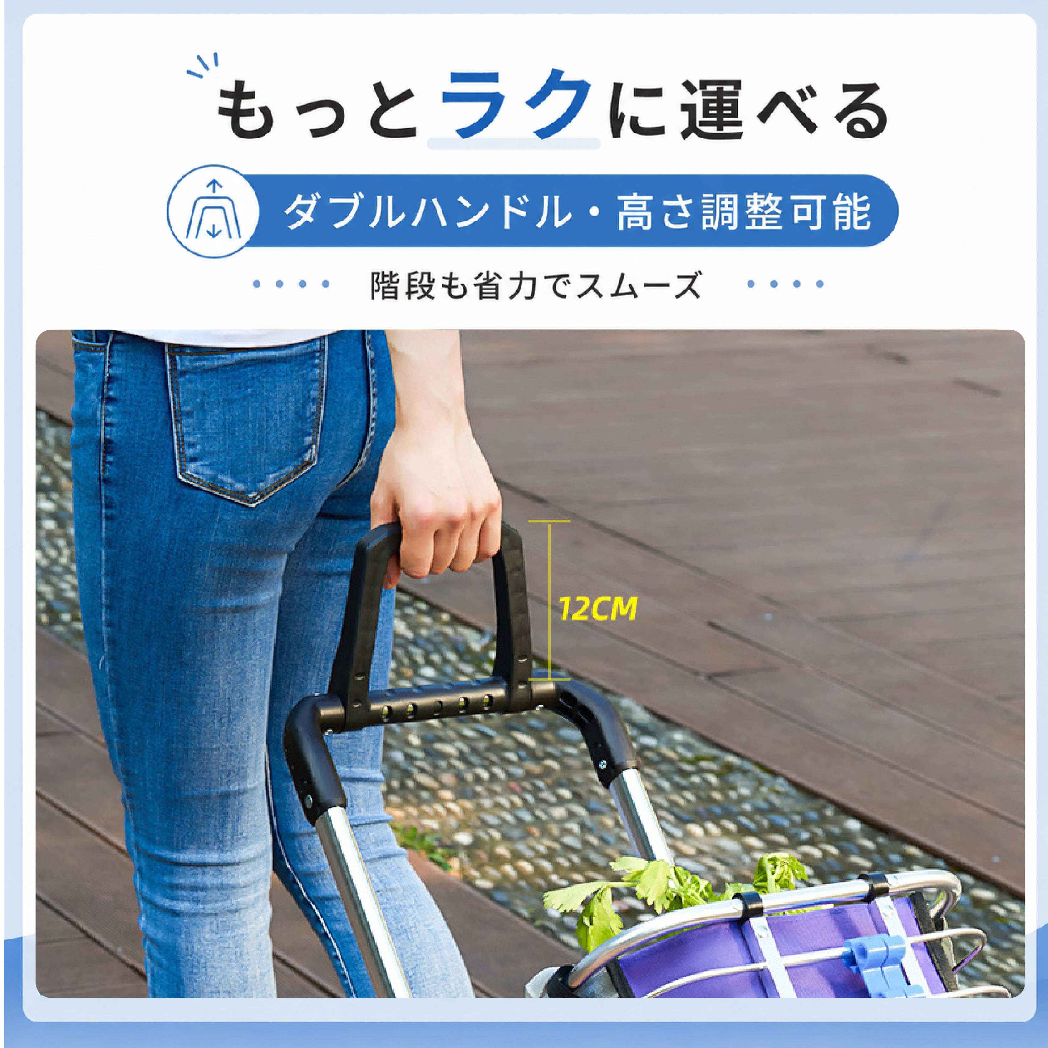 HY 381 . 折りたたみワゴン キャリーカート ブレーキ付き 軽量 アルミ