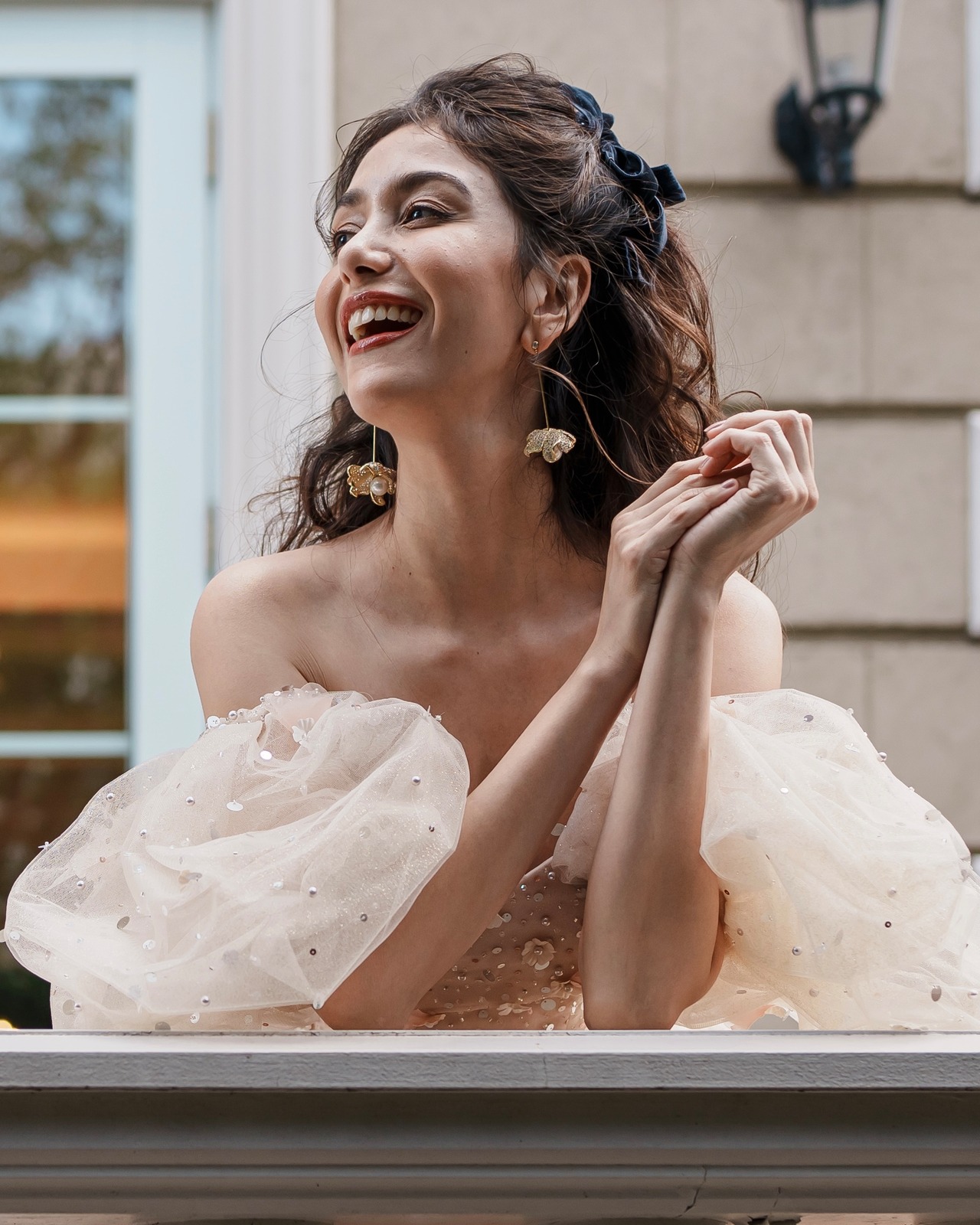 ボヌールパールフラワーピアス（ ゴールド / シルバー ）